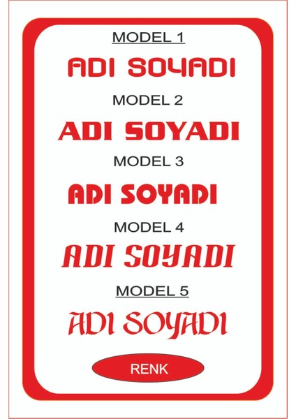 90X11CM Isim Yazı Araba Sticker Çıkartma -Oto Sticker-Araba Sticker 1 Adet