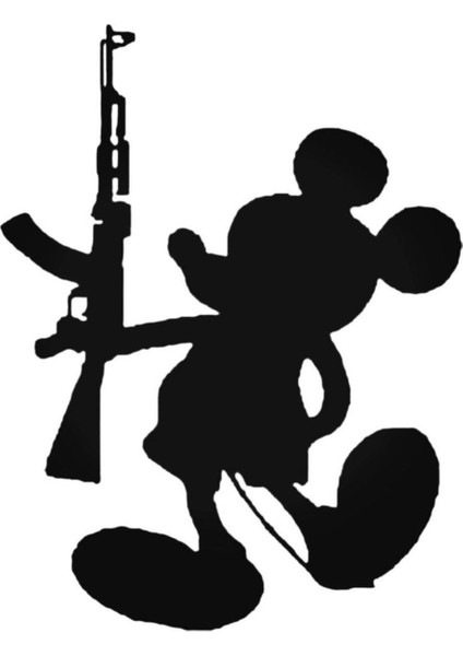 Mickey Ak 47 Sticker Araba Oto Arma Duvar Sticker Ev Dekoratif Çıkartma 20 cm