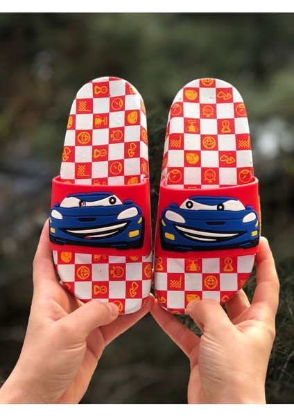 Şimşek Mcqueen Figürlü Çocuk Terliği, Kaydırmaz Taban Çocuk Terliği, Bahçe Deniz Havuz Terliği