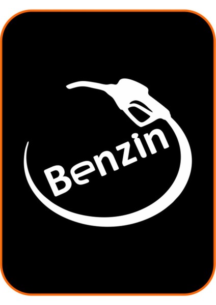 Depo Kapağı Benzin Oto Sticker 14X12 cm Beyaz