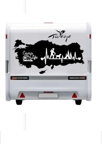 Karavan Türkiye Kamp Sticker Antalya Araç Sticker Yapışkan 38 Kayseri