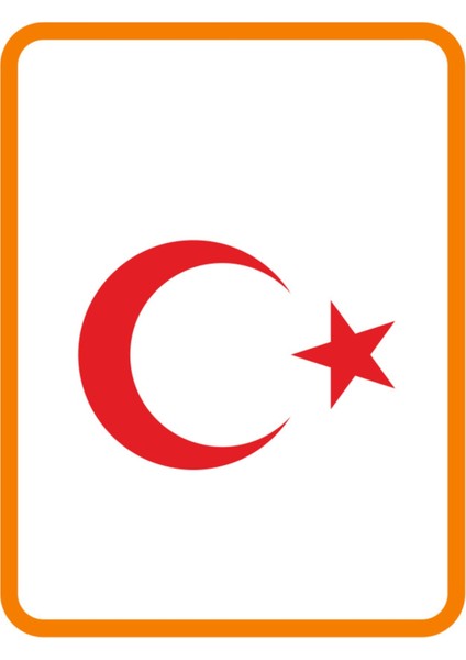 Ay Yıldız Hilal Bayrak Oto Sticker 30X22 cm Kırmızı