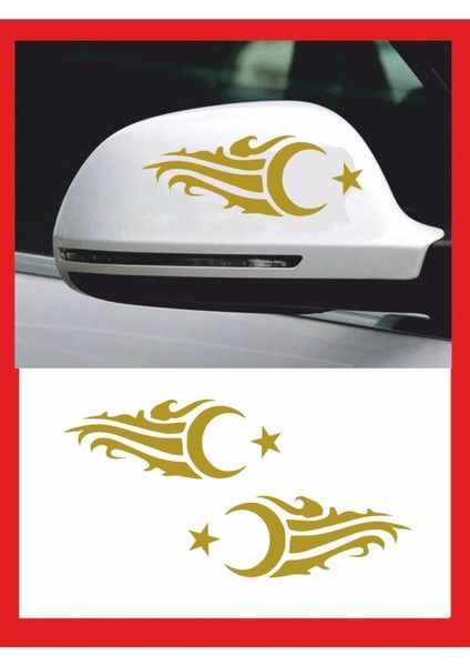Ayna Ay-Yıldız Sticker 20*7 cm Sağ-Sol 2 Adet