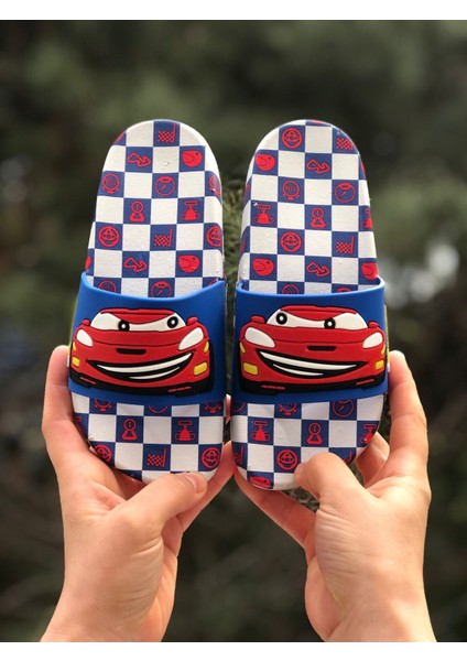 Şimşek Mcqueen Figürlü Çocuk Terliği, Kaydırmaz Taban Çocuk Terliği, Bahçe Deniz Havuz Terliği