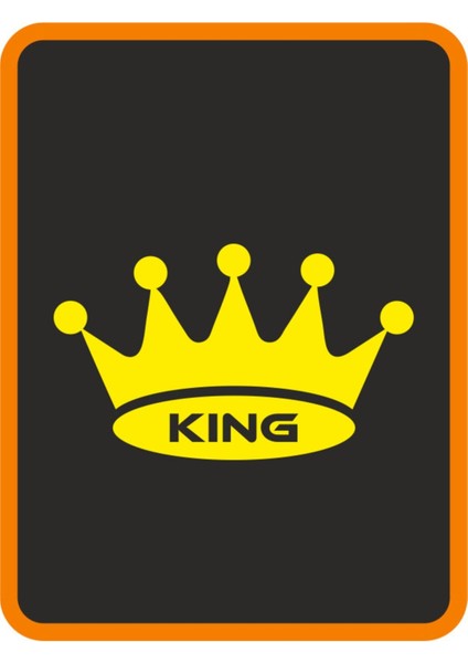 King - Kral Oto Sticker Motor Sticker 20X12 cm Sarı