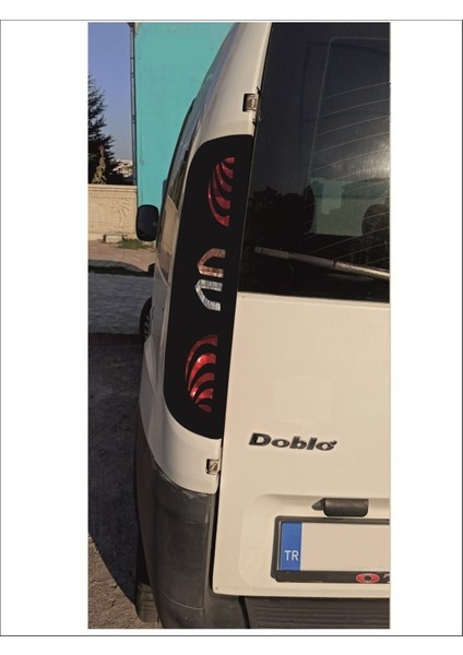 Stop Farı LED Görünümlü Folyo Sticker Kaplama Uyumlu Doblo Orjinal Çizim-Birebir Uyumlu