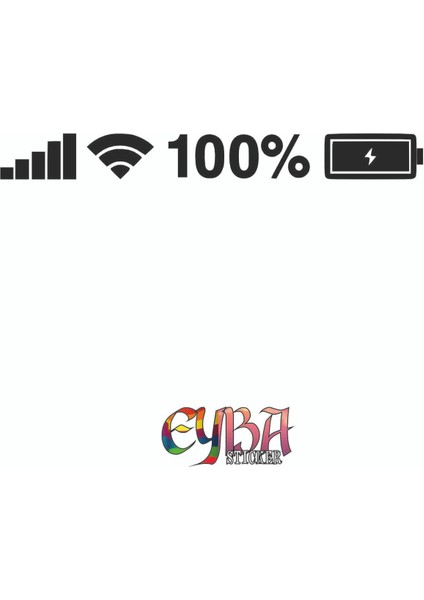 Wifi Batarya Pil Oto Sticker - Araba Sticker 25CM