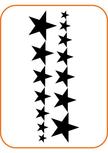 14'lü Sıralı Yıldız Oto Sticker 25X10 cm Siyah