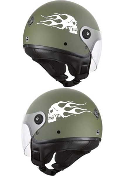 Motosiklet Kask Çift Yön Iskelet Sticker Yamaha