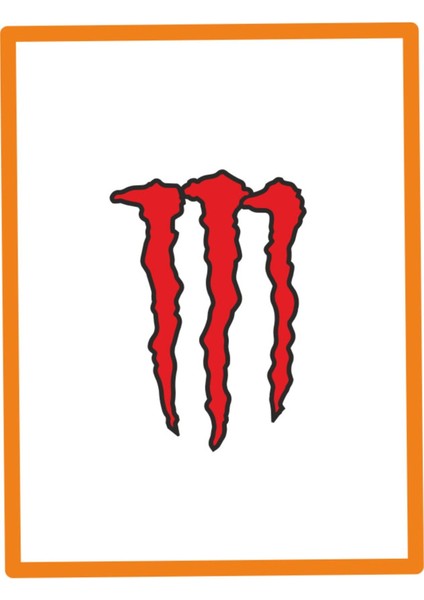 Monster Pençe Izi Oto Sticker Motor Sticker 15X10 cm Kırmızı