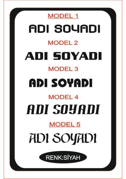 60X8CM 1 Adet Isim Yazı Araba Sticker Çıkartma -Oto Sticker-Araba Sticker