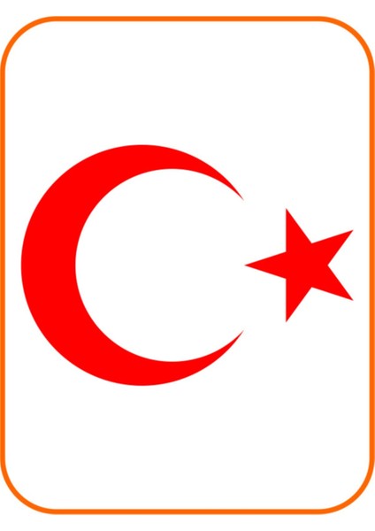 Ay Yıldız Hilal Bayrak Oto Sticker Büyük Boy 40X30 cm Kırmızı