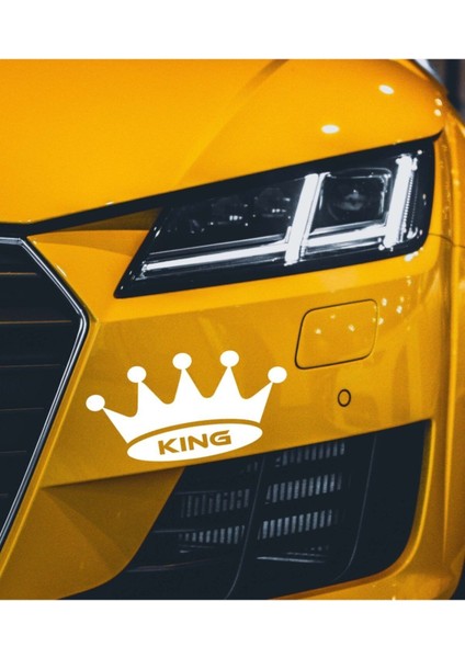 Kral Tacı Oto Sticker Beyaz