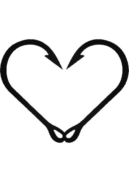 Fishing Hooks Love Sticker Araba Oto Arma Duvar Sticker Ev Dekoratif Çıkartma 20 cm
