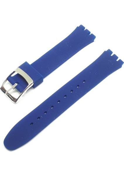 17MM Swatch Uyumlu Lacivert Mavi Slikon Saat Kordonu