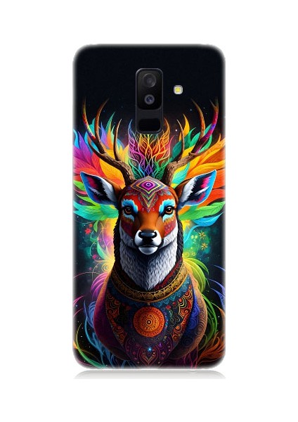 Samsung Galaxy A6 Plus Uyumlu Mistik Ala Geyik Desenli Silikon Kılıf