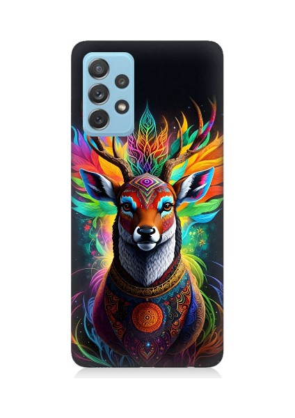 Samsung Galaxy A72 Uyumlu Mistik Ala Geyik Desenli Silikon Kılıf
