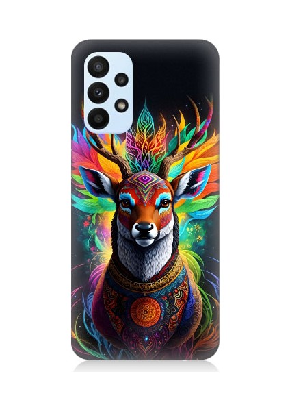 Samsung Galaxy A23 Uyumlu Mistik Ala Geyik Desenli Silikon Kılıf