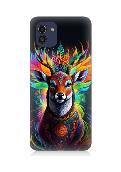 Samsung Galaxy A03 Uyumlu Mistik Ala Geyik Desenli Silikon Kılıf