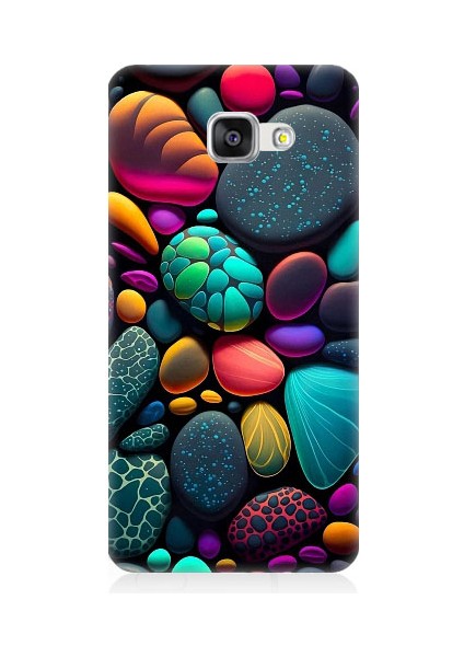 Samsung Galaxy A5 2016 Uyumlu Artx Kırmızı Doğa Taşlar Desenli Silikon Kılıf