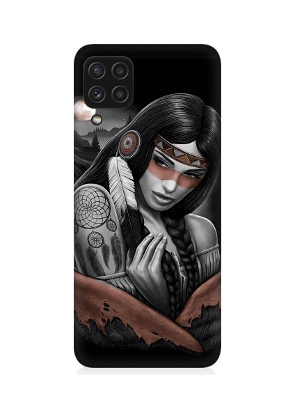 Samsung Galaxy A22 Uyumlu Kızılldereli Kız Dreamcatcher Desenli Silikon Kılıf