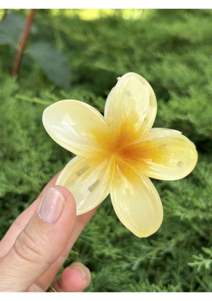 Lotus Çiçek Mandal Sarı Toka - Büyü Boy 7 cm