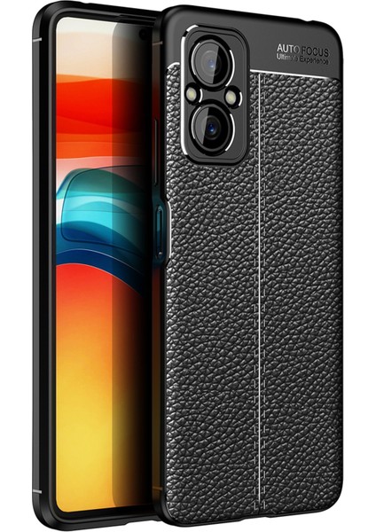 Xiaomi Poco M5 Kılıf Focus Derili Silikon - Siyah