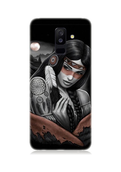 Samsung Galaxy A6 Plus Uyumlu Kızılldereli Kız Dreamcatcher Desenli Silikon Kılıf