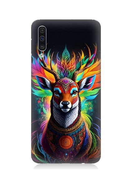Samsung Galaxy A50 Uyumlu Mistik Ala Geyik Desenli Silikon Kılıf