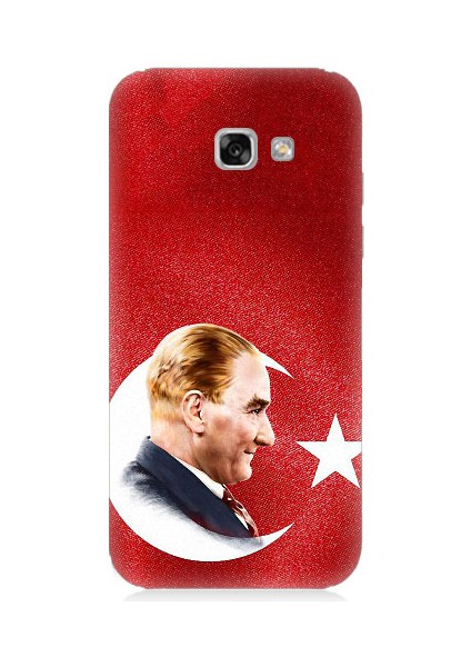 Samsung Galaxy A3 2017 Uyumlu Bayrak ve Mustafa Kemal Atatürk Desenli Silikon Kılıf
