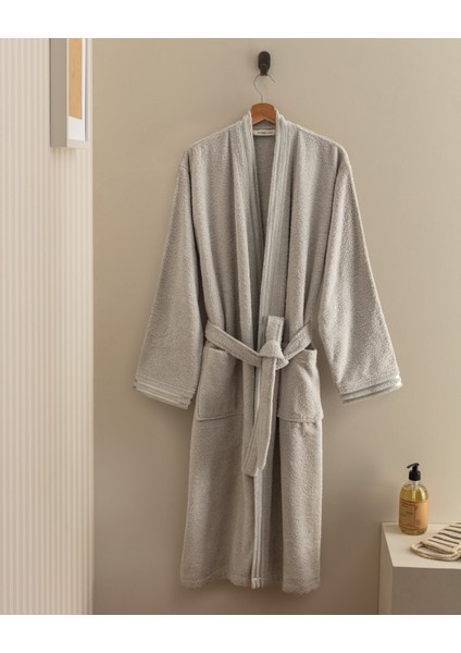 Maynor Kimono Unisex Bornoz - Açık Gri
