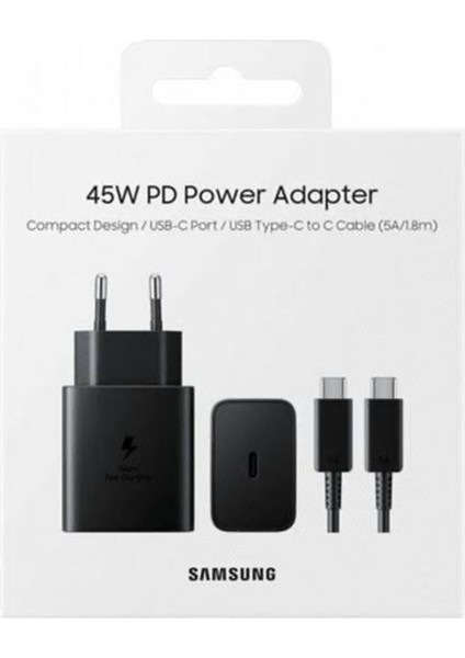 Samsung EP-T4510X Type C Süper Hızlı Şarj Cihazı (45W) Siyah