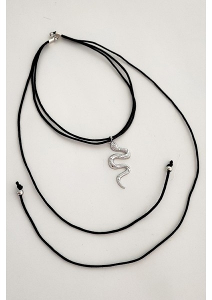 Yılan Strap Choker Ip Kolye