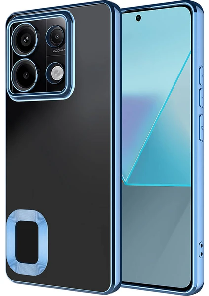 Case World Caseworld Xiaomi Redmi Note 13 Pro 5g Kapak Yanları Renkli Lens Korumalı Logo Gösteren Şeffaf Luxury Silikon Kılıf - Mavi