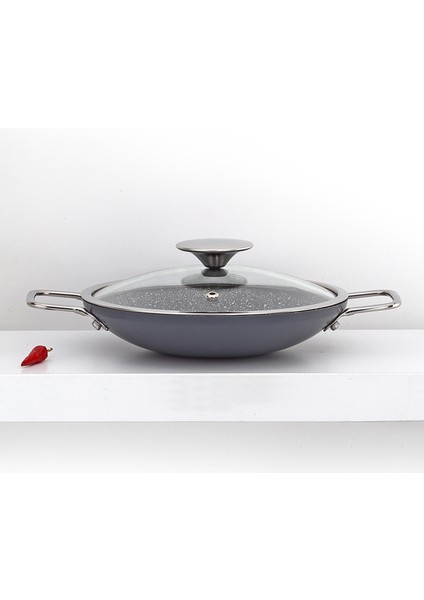 Pro Plus Granit Braising Tava Cam Kapaklı -32cm