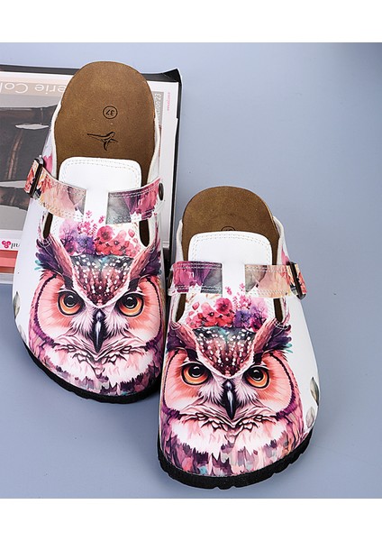 8055 Taçlı Baykuş Desenli Sabo Terlik fırsatları