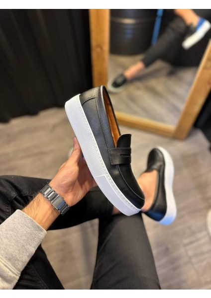 Knack Günlük Klasik Ayakkabı 400 Siyah (Beyaz Taban) fiyatları