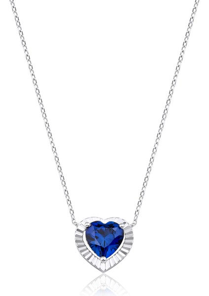 Kalp Safir Kolye