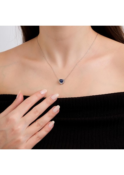 Kalp Safir Kolye