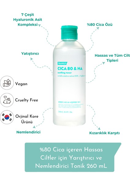 Cica Içeren Hassas Ciltler Için Yarıştırıcı Ve Nemlendirici Tonik 260 Ml