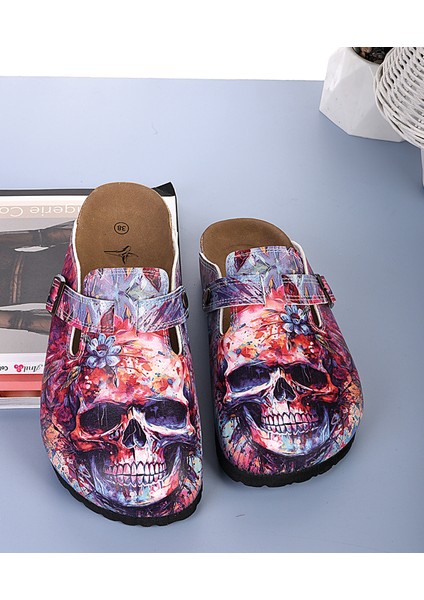 8053 Renkli Kuru Kafa Desenli Sabo Terlik fiyatları