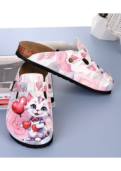 8051 Balon Tutan Kedi Desenli Sabo Terlik