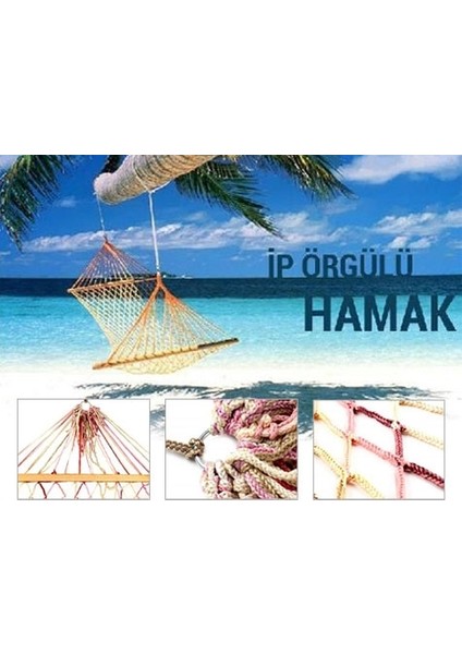 Ip Örgülü Ahşap Hamak