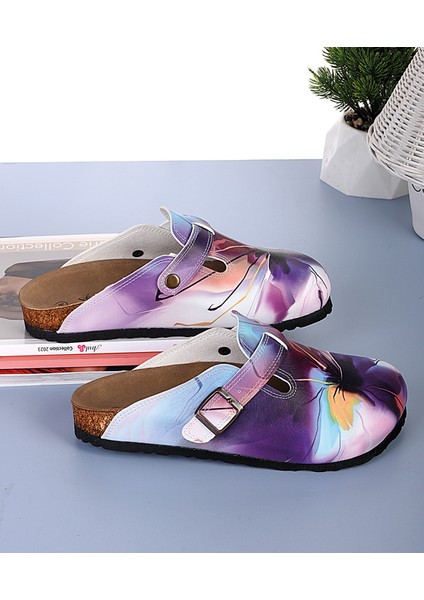 8049 Renkli Çiçek Desenli Sabo Terlik fiyatları