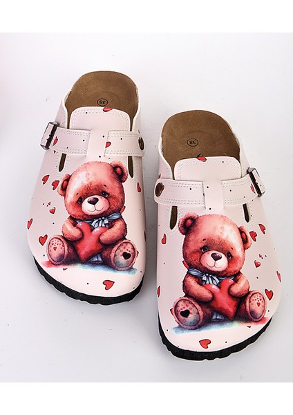 8045 Tatlı Ayıcık Desenli Sabo Terlik modelleri