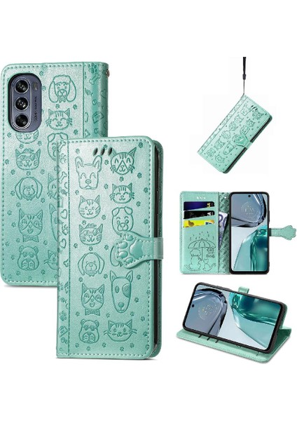 Moto G62 Flip Için Karikatür Hayvanlar Kısa Kayış Telefon Kılıfı (Yurt Dışından) fiyatları