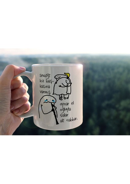 Ali Cabbar Baskılı Seramik Kahve Çay Kupası