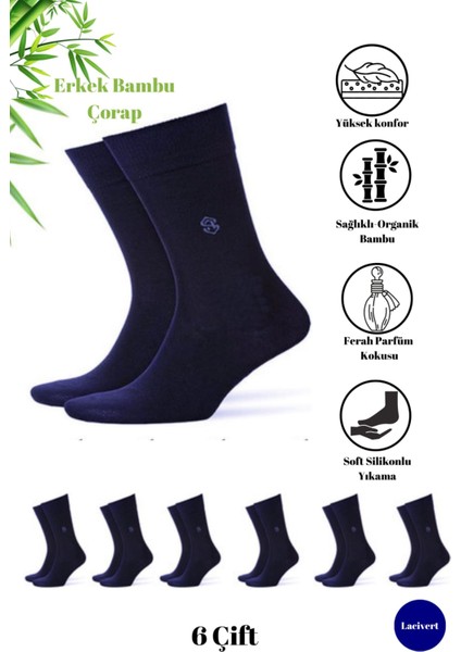 Premium Natural Socks Bambu Erkek Soket 6 Lı(Altın Serisi) (Parfümlü Soft Yıkama)