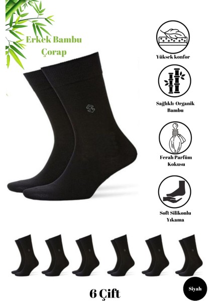 Premium Natural Socks Bambu Erkek Soket 6 Lı(Altın Serisi) (Parfümlü Soft Yıkama)