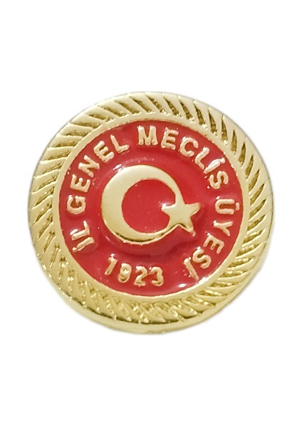 İl Genel Meclis Üyesi Yazılı Gold Renk Metal Yaka Rozeti 1 Adet
